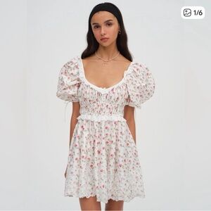 Iconic for love and lemons Jackson floral mini dress lace rose